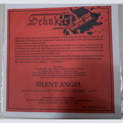 Schubert (3) - Silent Angel (7", S/Sided, Single, Promo)