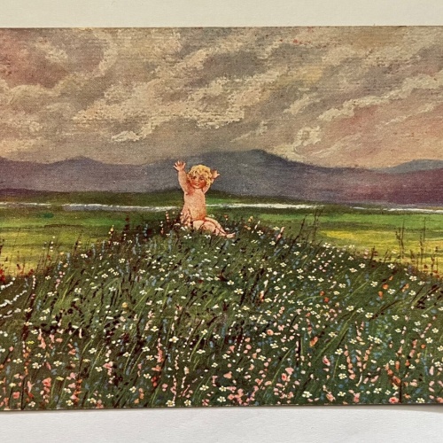 Mein Ist Die Welt! Kind Baby Blumen Wiese Natur Malerei Deutschland 650475 K TH