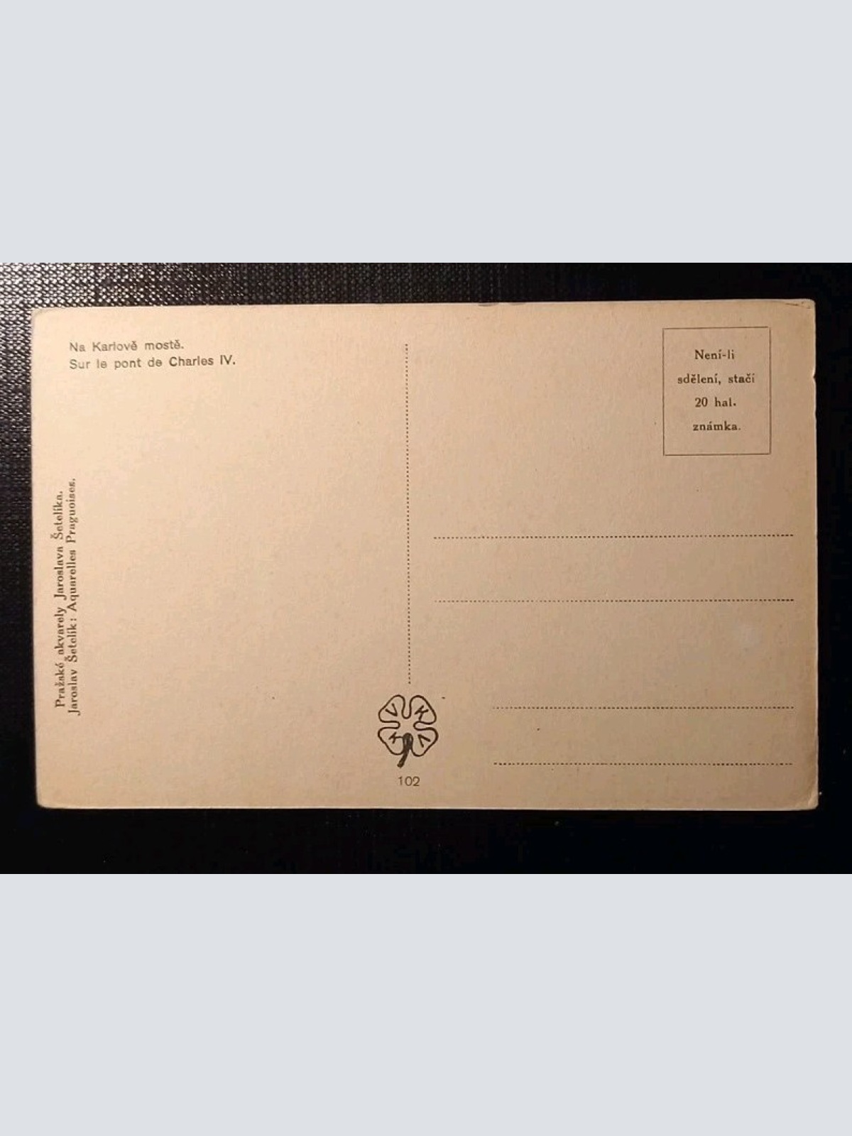 Prag Na Karlove Moste 704 H Gr