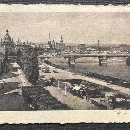 Dresden Elbpanorama Stadt Brücke Fluss Gebäude Sachsen Deutschland 402633 TH C