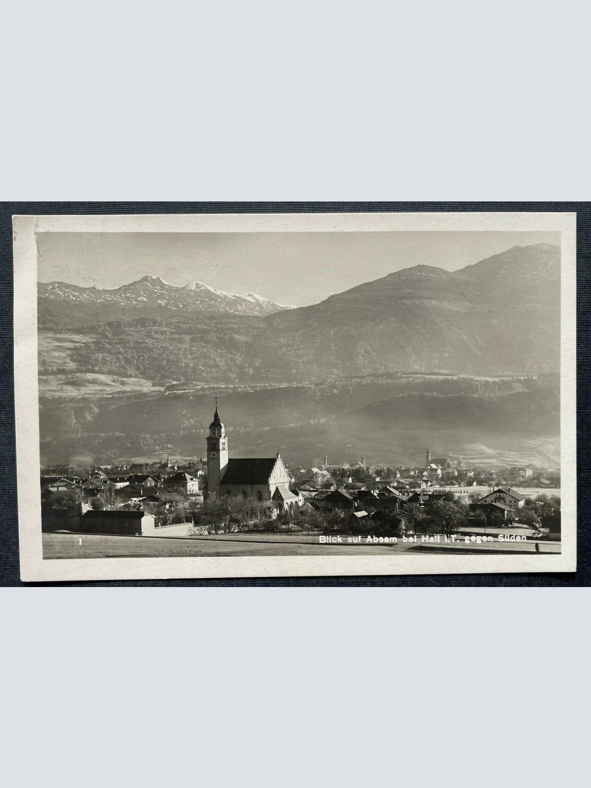Blick a. Absam bei Hall Ortschaft Kirche Gebirge Berg Tirol Österreich 402662 C