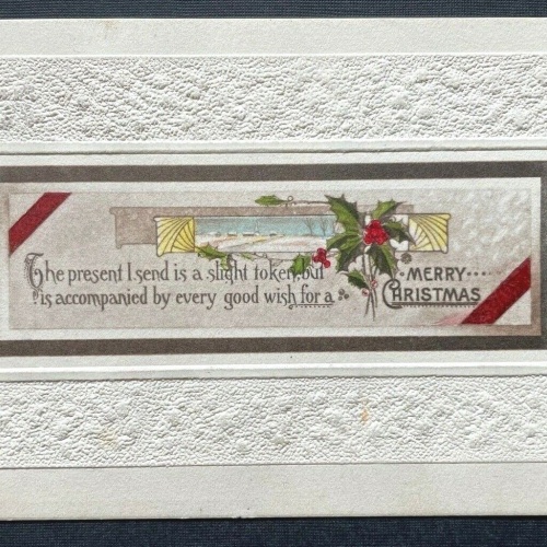 AK Merry Christmas Fröhliche Weihnachten Spruch Geschenk Mistel 402647 TH C