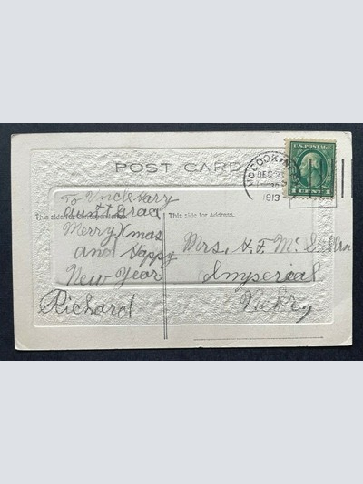 AK Merry Christmas Fröhliche Weihnachten Spruch Geschenk Mistel 402647 TH C