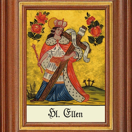 Hinterglasbild - Heilige Ellen - Patronatsbild Taufe Namenspatron 12,7x16