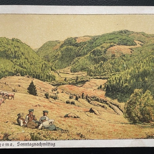 Malerei Sonntagnachmittag Hans Thoma Bild Landschaft Künstlerkarte 600200A TH D