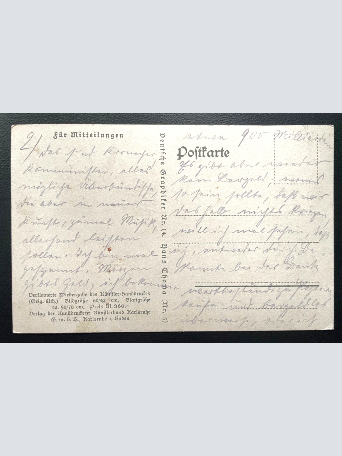 Malerei Sonntagnachmittag Hans Thoma Bild Landschaft Künstlerkarte 600200A TH D