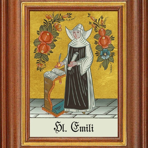 Hinterglasbild - Heilige Emili - Patronatsbild Taufe Namenspatron 12,7x16