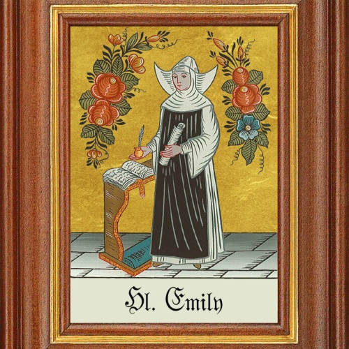 Hinterglasbild - Heilige Emily - Patronatsbild Taufe Namenspatron 12,7x16