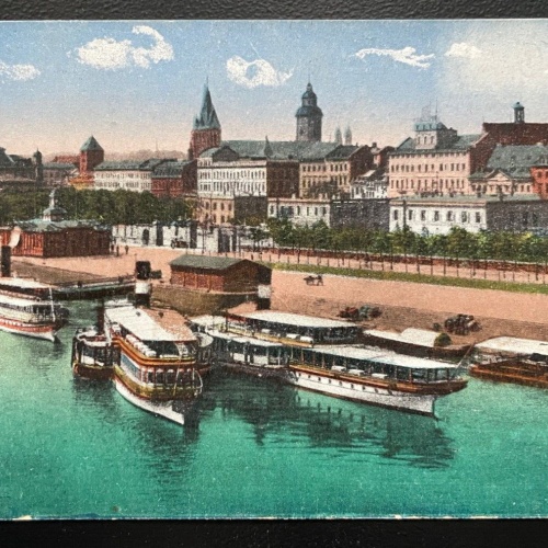 Mainz Stadt Fluss Schiff Gebäude Kirche Rheinland-Pfalz Deutschland 600136A TH D