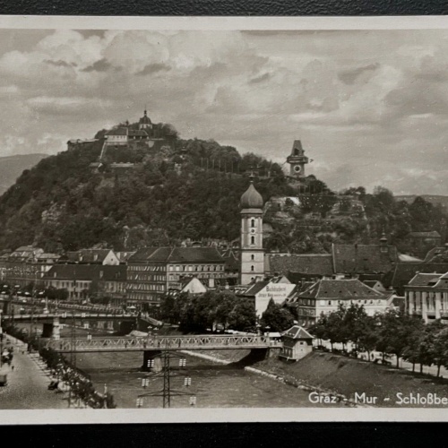 Graz Mur Schlossberg Stadt Fluss Brücke Kirche Steiermark Österreich 600137A D