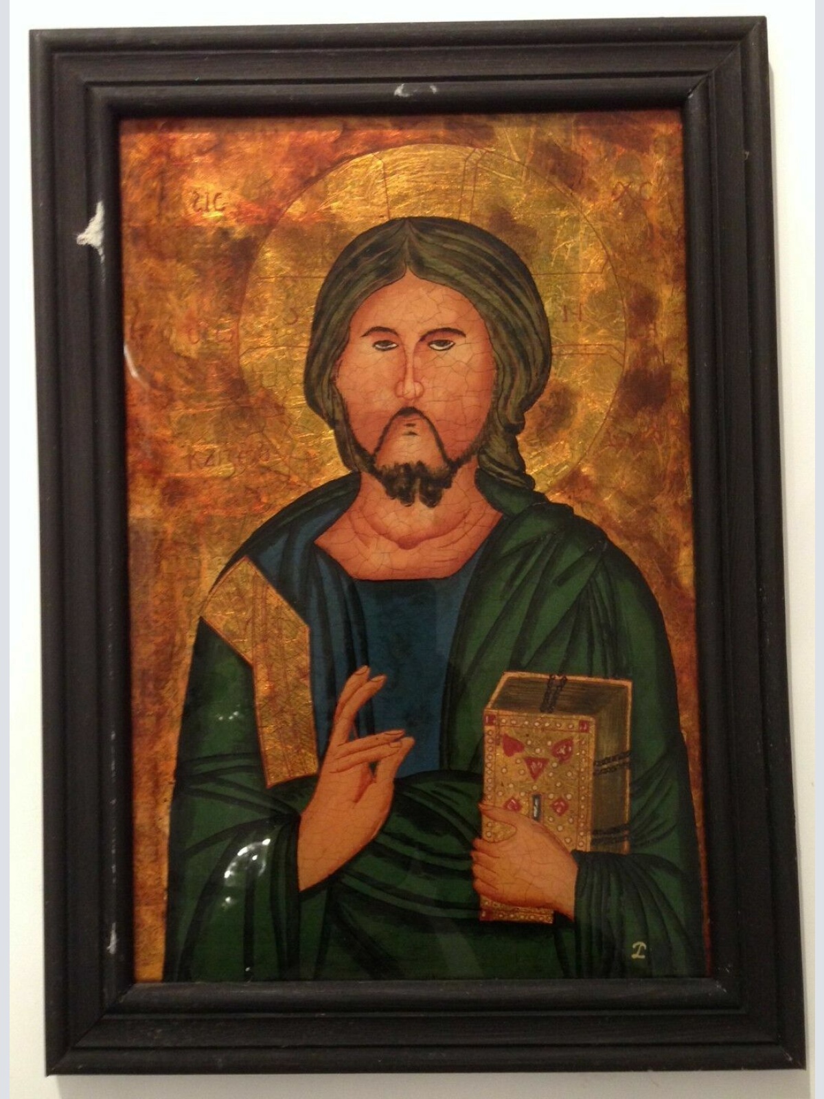 Hinterglas Bild Ikone Jesus 24,5 x 34,5    12085