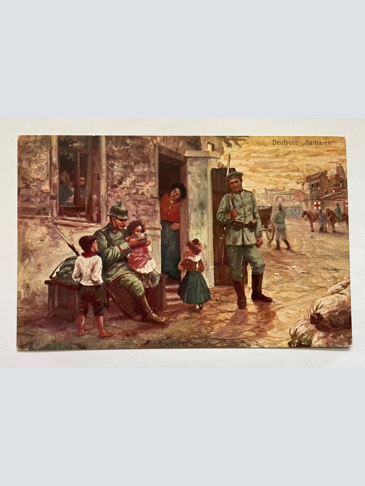 Deutsche "Barbaren" Krieg Soldaten Rotes Kreuz Kriegsfürsorgeamt 650129 K TH