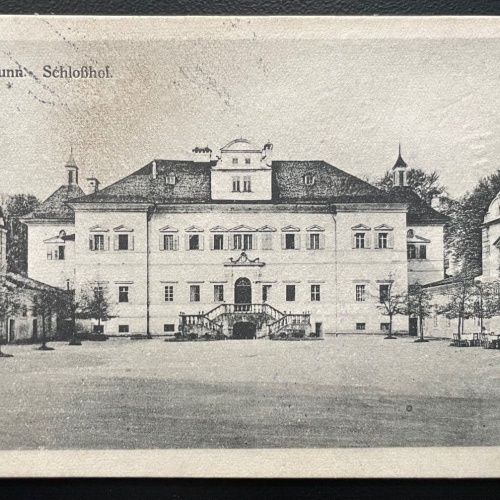 Hellbrunn Schlosshof Gebäude Garten Park Baum Salzburg Österreich 600192A TH D