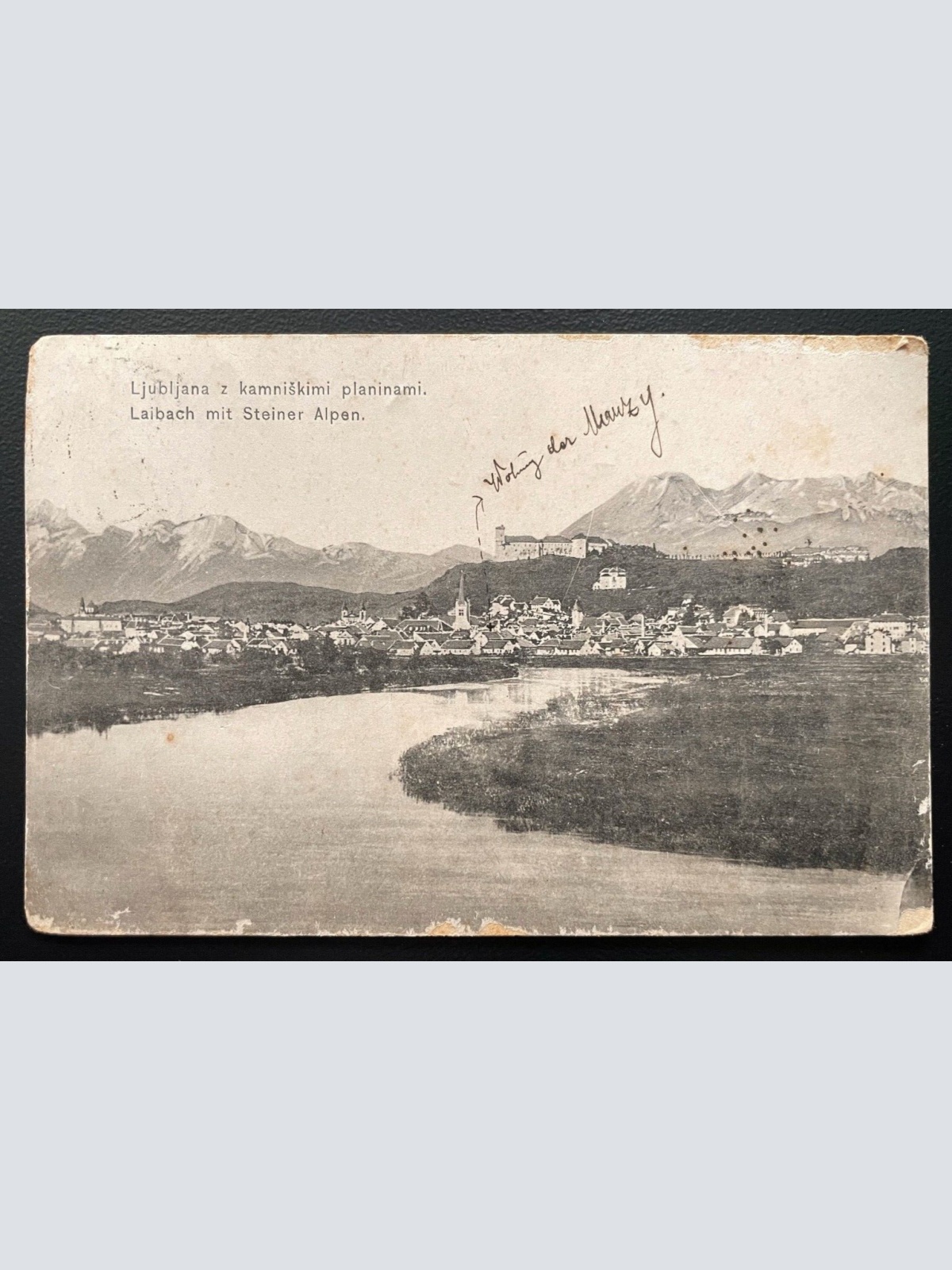 Laibach SteinerAlpen Ljubljana Stadt Burg Fluss Slowenien Jugoslawien 600106A D