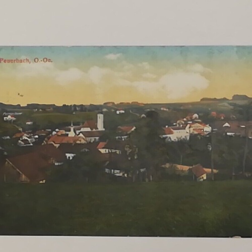 Oberösterreich Peuerbach Pension Moser Kirche Wiese Dächer   600696A ShOÖ