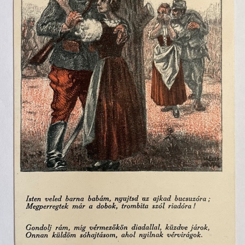 Krieg Soldat Frau Abschied Rückkehr Uniform Gewehr Ungarn 170031 K TH