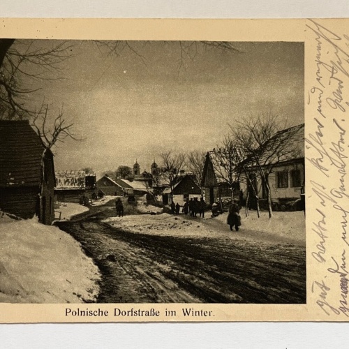 Polnische Dorfstraße Im Winter Schnee Dorf Häuser Polen 410713 K TH