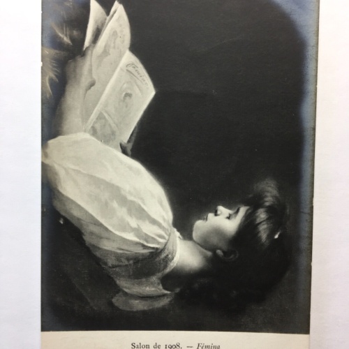 Salon de 1908 - Femina (A.Chavellard) - Frau liest Buch - Künstlerkarte 50019 TH