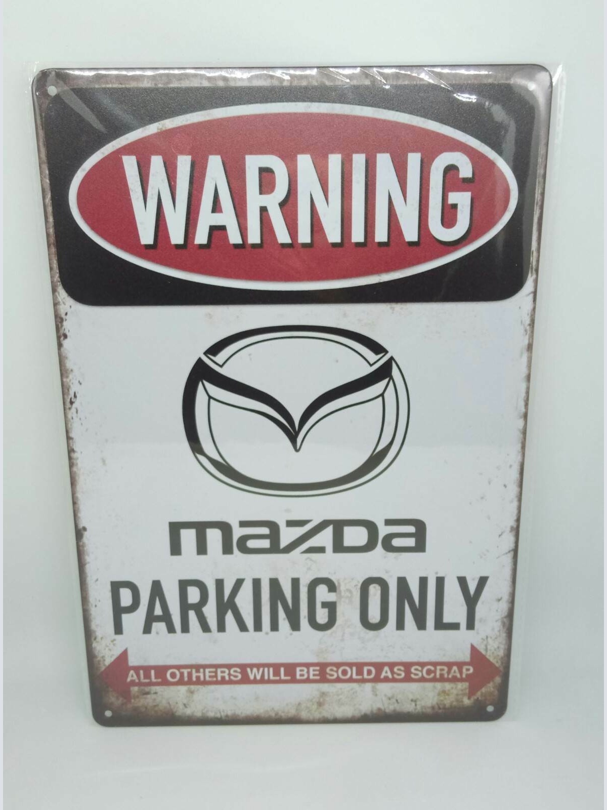 Nostalgie Vintage Retro Blechschild "Warning Mazda Parking Only" 30x20 50352