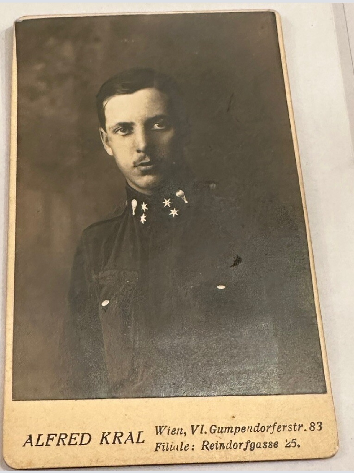 RAR CDV Kuk Luftfahrtruppe Kragenabzeichen Wien VI Foto Kral 10.5 x 6.5 Cm 6893