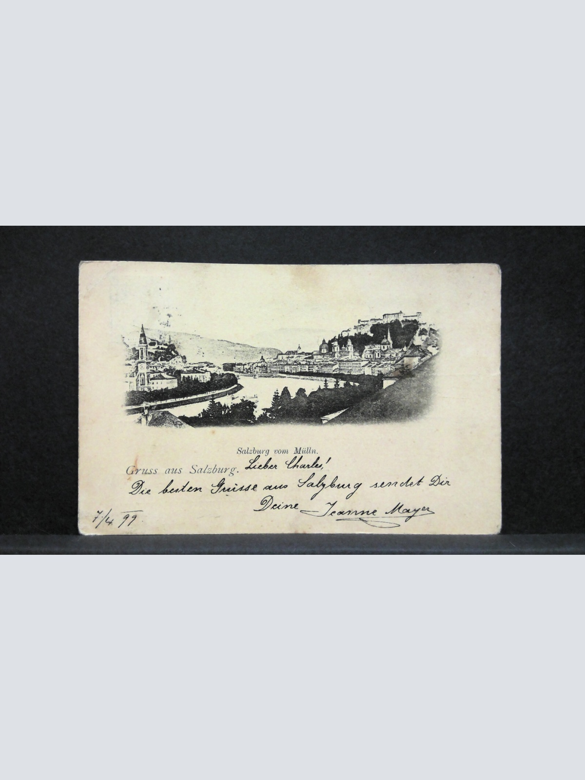 Salzburg vom Mülln Gruss aus Salzburg Salzach JW2143