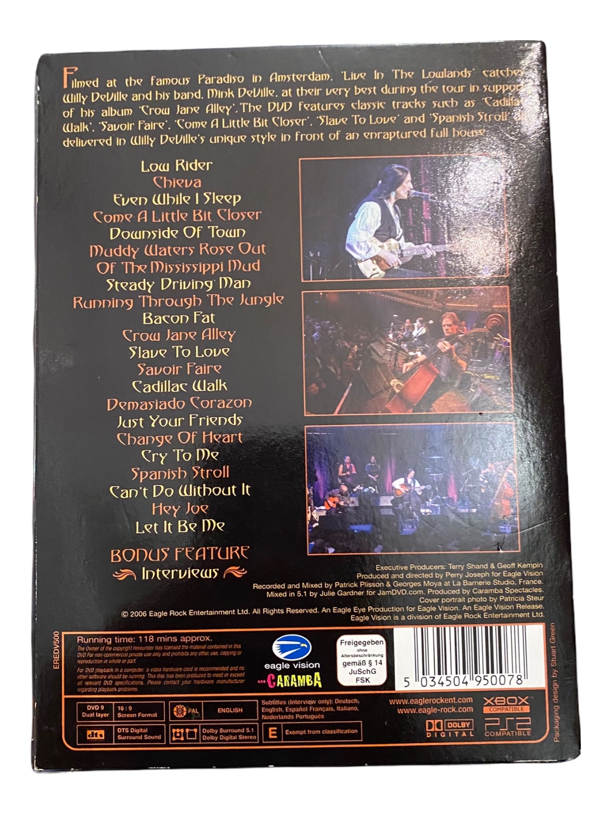 1499 Eagle Rock Entertainment Ltd. WILLY DEVILLE LIVE IN THE LOWLANDS HC