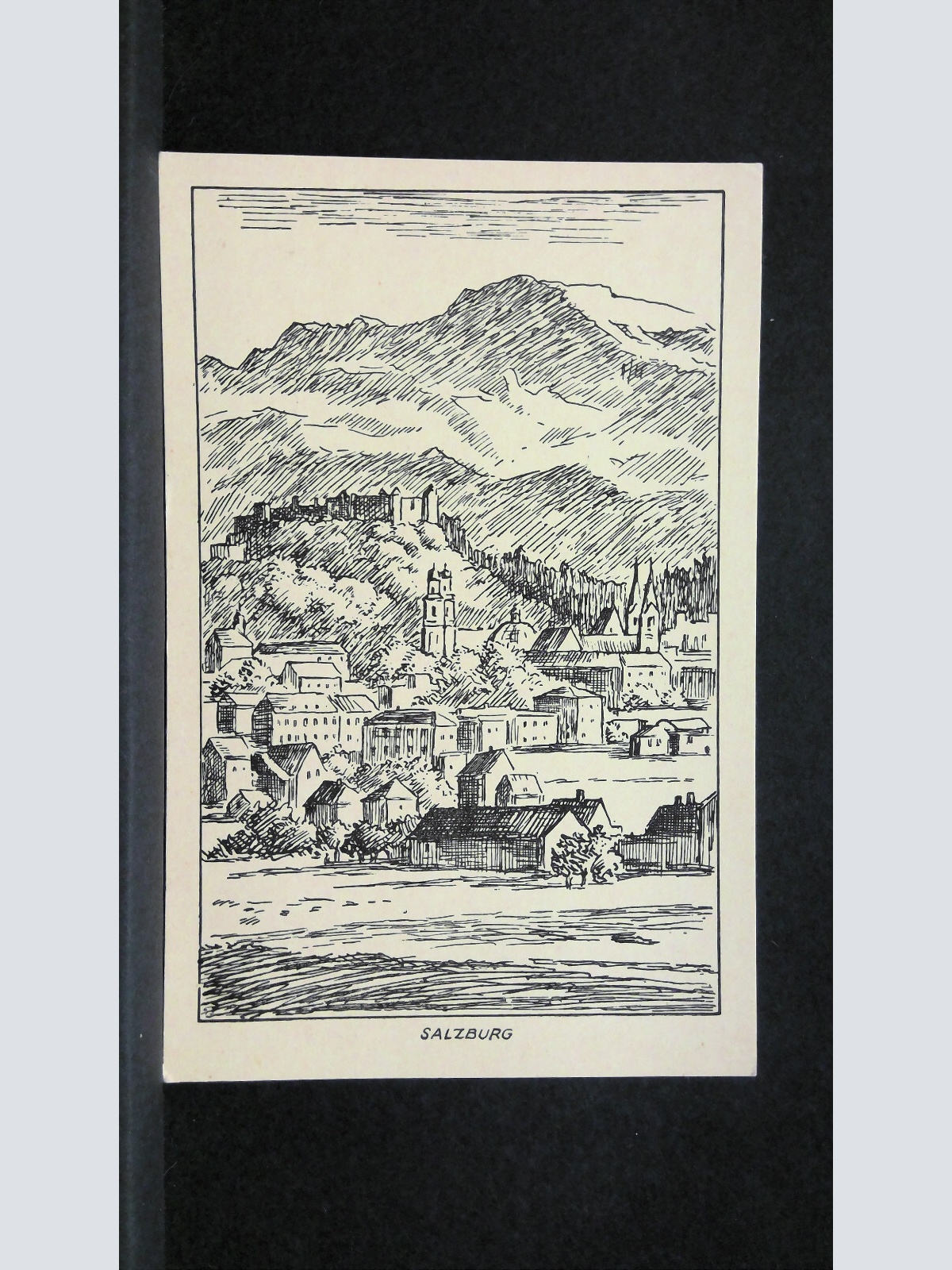 Salzburg Zeichnung Hohensalzburg Untersberg JW65431