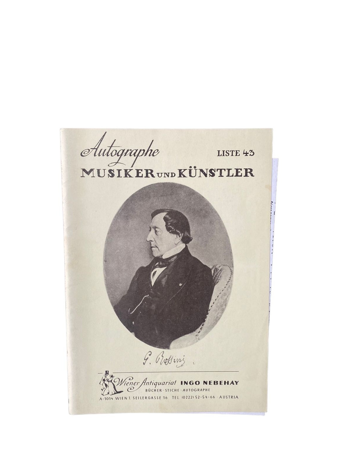 4483 LISTE 43. AUTOGRAPHE MUSIKER UND KÜNSTLER. WIENER ANTIQUARIAT INGO NEBEHAY
