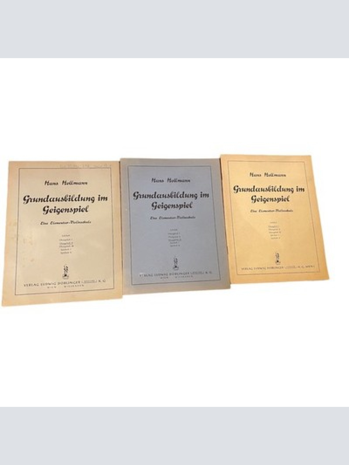 3209 Hollmann GRUNDAUSBILDUNG IM GEIGENSPIEL: ÜBUNGSHEFT I, II, III.