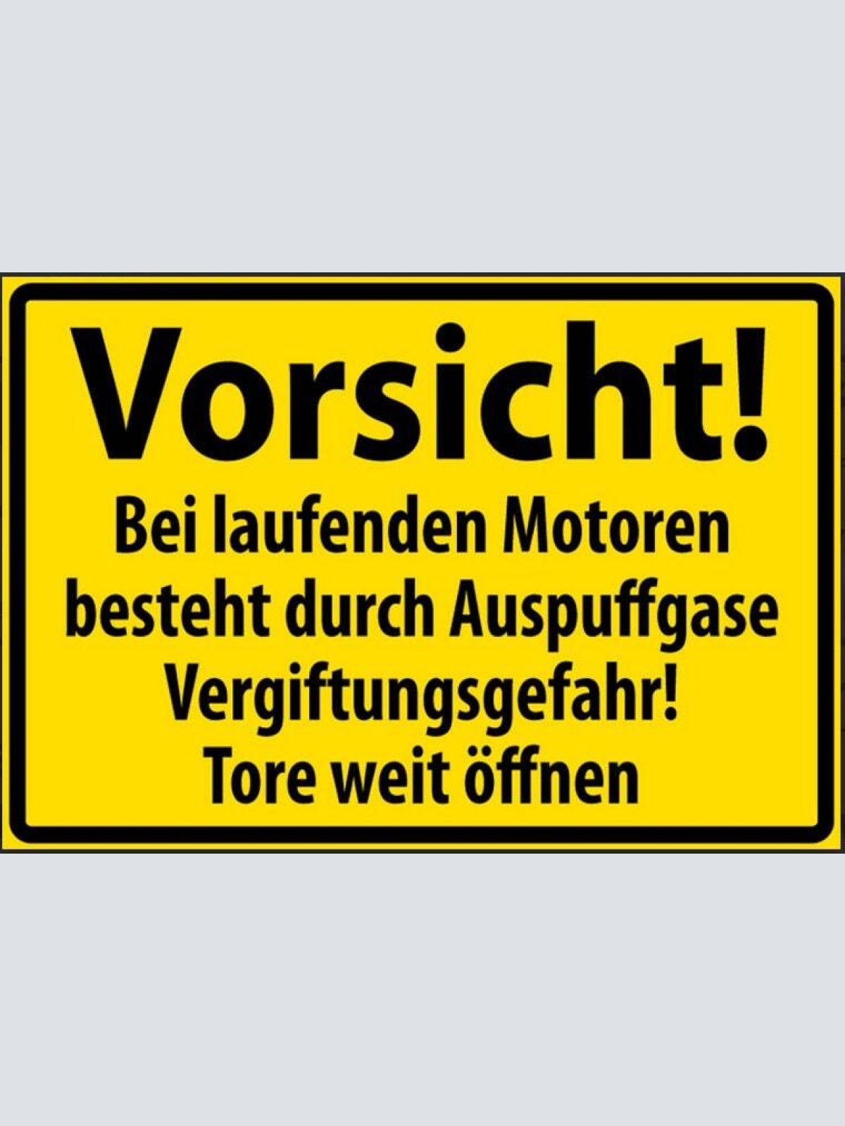 Vorsicht bei laufenden motoren besteht durch auspuffgase vergiftungsgefahr 20x30